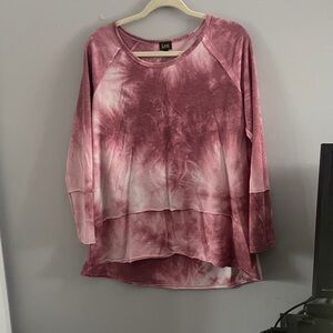 Lee Women's Long Sleeve Pink Tie-Dye Tee